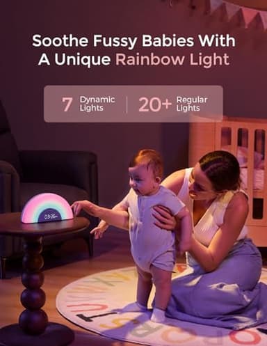 Momcozy DreamSync Tech™ Baby Sound Machine, Night Light, APP Control, Routine Builder, White Noise Machine with 34 Soothing Sounds, Wake Up Light Sunrise Alarm Clock, Wireless Speaker - Image 3