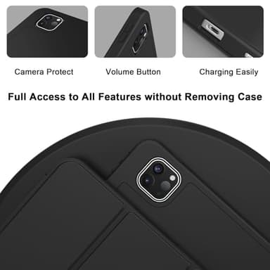 ZryXal New iPad Pro 13 Inch Case M4 (2024 Model, 7th Generation) with Pencil Holder, Smart iPad Case [Support Pencil Pro and Pencil (USB-C)], Support Touch ID and Auto Wake/Sleep (Black) - Image 3