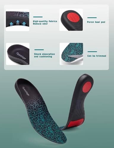 Flyantilope Plantar Fasciitis Orthotic Insoles Flat Feet Arch Support Insole for Men Women-Standing All Day Comfortable Orthotic Insert (Multicolor, Men's Size 11-13/Women's Size 13-15) - Image 4