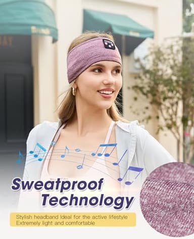 Perytong Sleeping Headphones Bluetooth 5.4 Headband, Wireless Music Sleeping Mask Headphones Earbuds Earphones Sweatproof for Women Mom Sports Workout Running Jogging Yoga Cool Gadgets Unique Gifts - Image 3