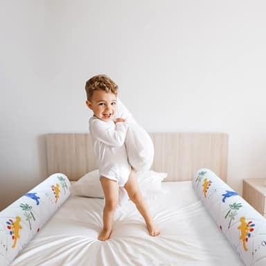 Ceekliybear 2-Pack Premium Foam Bed Bumpers for Toddler, Non-Slip Bed Rails for Toddlers for Twin, Queen, King Beds, Machine Washable Bumpers Cover for Easy Care（Size: 52" x 7" x 5"） - Image 5