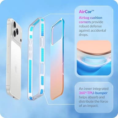 LONLI Hue for iPhone 17 Pro Max Case - Holographic Iridescent Shockproof Cute Phone Cover - [Shock-Absorbent Bumper] - Cute, Unique and Aesthetic for Women and Girls - Image 4