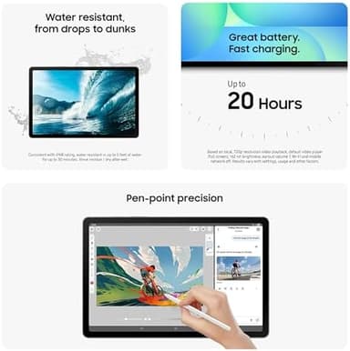 SAMSUNG Galaxy Tab S10 FE 128GB WiFi Android Tablet, Large Display, Long Battery Life, Exynos 1580 Processor, IP68 Water-Resistant, 90 Hz Refresh, S Pen for Note-Taking, US Version, Blue - Image 6