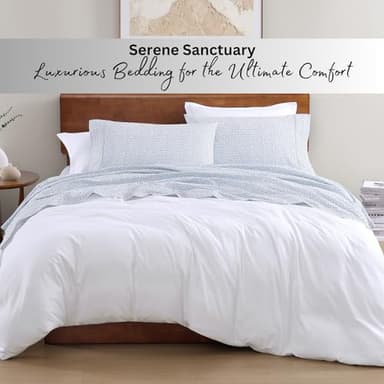 LANE LINEN Eco Friendly 100% Organic Cotton Queen Bed Sheets Set, Printed Modern Polka Dot Cotton Sheets, Soft & Comfy Low Pill Fade Resistance Fully Elasticized Queen Size Bed Set 15" deep Pockets - Image 7