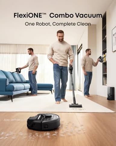 eufy Robot Vacuum 3-in-1 E20,with Versatile Stick and Handheld Vacuum Cleaner Combo,Self Emptying Up to 75 Days,Max 30,000Pa,Smart Obstacle Avoidance,Pro-Detangle,Ideal for Carpet,Crevices,Stairs - Image 2