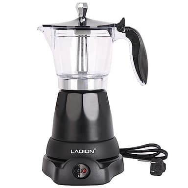 LAOION Cuban Coffee Maker, 6 or 3cup Electric Espresso Coffee Maker, Portable Cafeteras Electricas Modernas, Electric Moka Pot with Detachable Base & Overheat Protection, Coffee Gift for Home Travel - Image 1