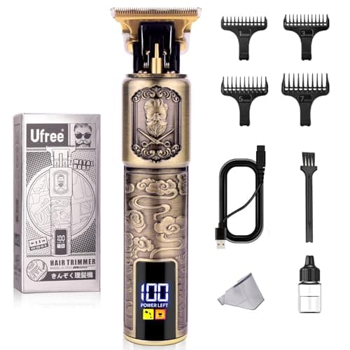 Ufree Professional Beard Trimmer for Men, Zero Gapped T-Blade Hair Clipper & Mustache Trimmer Kit with LCD Display, Precision Edgers for Haircut & Grooming, Barber-Grade Electric Shaver, Gifts for Men - Image 1