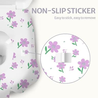 Blissful Diary 18 Pcs Toilet Seat Covers Disposable for Toddlers & Adults, Extra Large Waterproof, Portable Package for Travel, Kids Potty Training(Purple Flowers) - Image 5