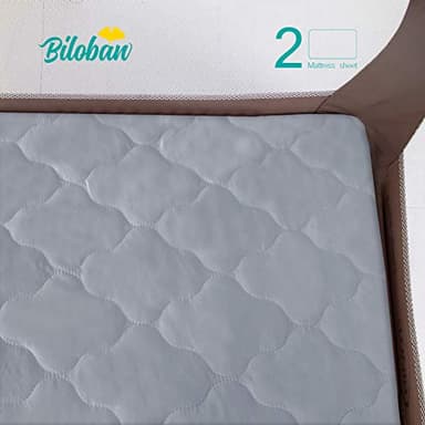 Pack and Play Sheets Mattress Pad Protector Fitted Waterproof Playard Mattress Cover, Compatible with Graco Pack n Play & Dream On Me & Pamo Babe, Playpen/Playard Sheet Quilted, Gray, 39" x 27" - Image 5