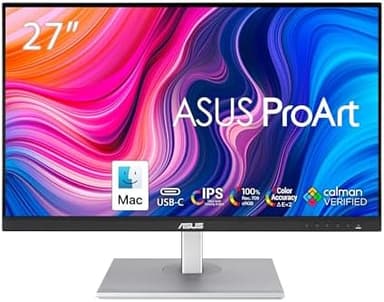 ASUS ProArt Display 27" Monitor PA278CV - WQHD (2560 x 1440), IPS, 100% sRGB, 100% Rec. 709, ΔE < 2, Calman Verified, USB Hub, USB-C, DisplayPort Daisy-chaining, HDMI, Eye Care, Height Adjustable - Image 3