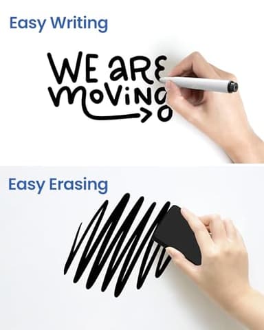 VUSIGN Magnetic White Board Kit for Wall 24" x 18", 1 Dry Eraser & 2 Multicolor Markers & 4 Magnetic Pins, Sliver Reinforced Aluminum Frame for Home, School, Office - Image 3