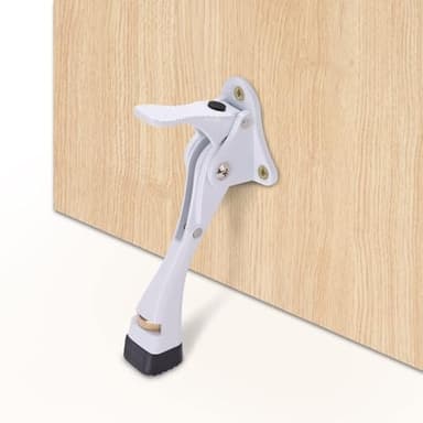 Gotega Door Stopper, 1/2/4 Packs Kickdown Door Stop with One Touch Adjustable Height and Rubber Tip, Door Stops (4 inch x 2 Pack, White) - Image 5