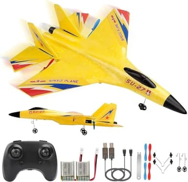RoofWorld RC Plane Remote Control Glider Airplanes 2.4 GHZ 2 Channels, Easy to Fly RC Fighter, Remote Control Aircraft with Automatic Balance Gyro for Adult Kids Beginner - Image 1