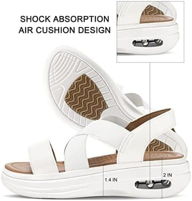 mysoft Women's Comfortable Walking Sandals Air Cushion Sport Slingback Elastic Band Platform Shoes - Image 3