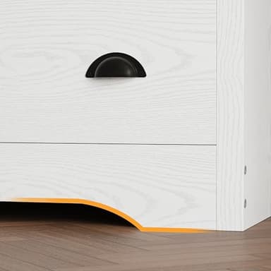 LIKIMIO Dresser for Bedroom 6 Drawer with Charging Station, TV Stand Storage Chest of Drawers for Living Room Hallway Entryway, MDF Board, 59 Inches White - Image 7