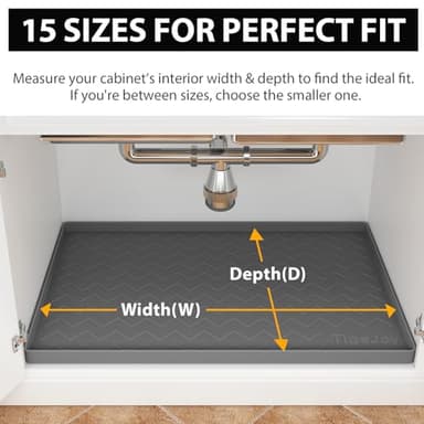 TigeJoy Under Sink Mat 19" x 19" - Silicone Sink in Kitchen and Bathroom Organizers and Storage, Waterproof Protector for Drawer Shelf and Cabinet Liner, Flexible Sink Drip Tray - Image 7
