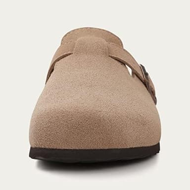 KIDMI Genuine Suede Clogs for Women Cork Footbed Sandals Leather Mules Potato Shoes with Arch Support - Image 5