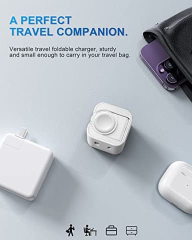 BeaSaf 36W for Apple Charging Block with Built-in Watch Charger, Foldable PD Fast Charger Block for iPhone, Dual Ports Wall Charger Compatible with Apple Watch iPhone AirPods (White) - Image 5