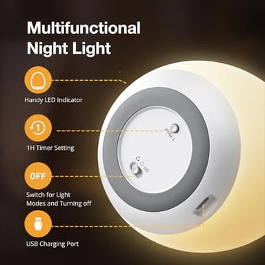 JolyWell Night Light for Kids, Baby Egg Light with 7 Colors Changing Mode & Stepless Dimming, Nursery Night Lamp BPA Free,Rechargeable Egg Night Light for Breastfeeding 1h Timer & Touch Control, Wood - Image 6