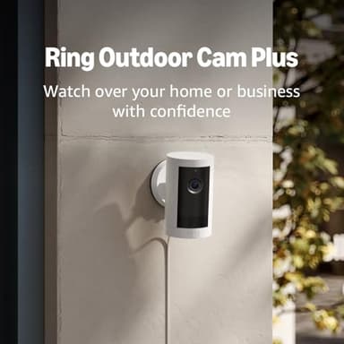Introducing Ring Outdoor Cam Plus, Plug-In — Wide-Angle 2K Video with Ring Vision, Low-Light Sight for full-color night vision, Mount-anywhere versatility, 4-Pack, White - Image 6