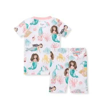 Burt's Bees Baby Baby Girls' Pajamas, Tee and Short 2-Piece Pj Set, Magical Mermaids - Image 2