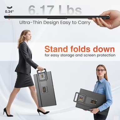 23.8" Portable Monitor, 1080p FHD 100HZ IPS Gaming Monitor, 90° Rotatable & Height-Adjustable Display, Built-in Speakers, VESA Mounting, External second monitor for Laptop, Mini PC, Switch, PS5 - Image 8