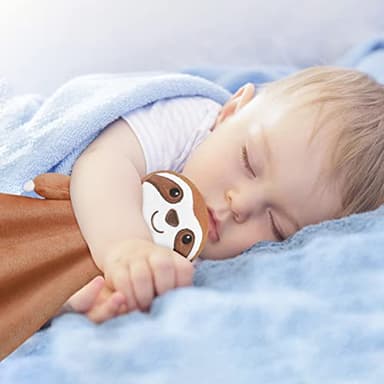 Pro Goleem Sloth Security Blanket Soft Loveys for Babies for Boys and Girls Newborn Lovie Infant Blankie Sloth Baby Stuff Baby Snuggle Toy Stuffed Animal Baby Gifts 14 Inch - Image 2