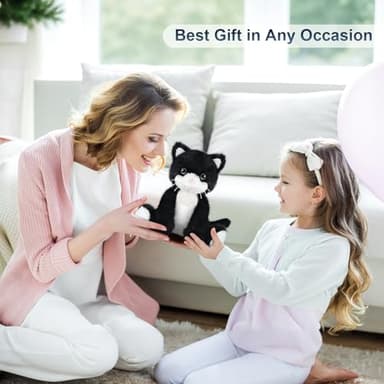 SuzziPals Heatable & Coolable Black and White Cat Stuffed Animal, Cat Heating Pad Microwavable for Soothing & Relaxation, Lavender Scented Tuxedo Cat Plush Toy for Stress Relief, Cat Toys for Kids - Image 6