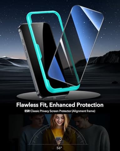ESR 3 Pack for iPhone 17 Pro Max Privacy Screen Protector, Anti-spy Tempered-Glass Privacy Screen Protector with Easy Installation Tool, Micro-Curved Edges, Case Friendly - Image 2