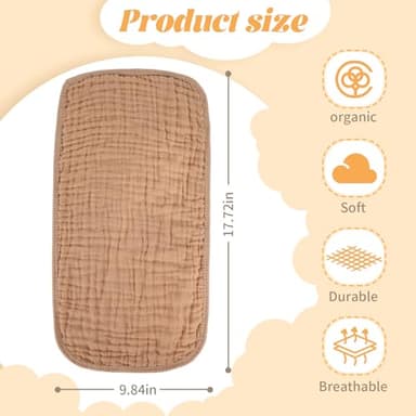 MIGIOL Muslin Burp Cloths 100% Cotton Baby Burp Cloths Soft, Absorbent 10x20 inches for Girls and Boys Baby Essentials - Image 2