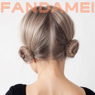 FANDAMEI Donut Bun Makers- 4PCS Extra Small 4 PCS Small Hair Bun Maker for Kids, Ballet Bun Donuts for Hair, with 5 Elastic Hair Ties and 40 Pins (Tan Brown) - Image 5
