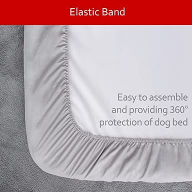 Waterproof Dog Bed Covers Replacement Washable Pet Hair Easy to Remove, Noiseless Quilted Puppy Pet Bed Cover Lovely Grey Star Print 44x54 Inches, for Dog/Cat, Cover Only - Image 5