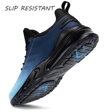 LARNMERN Waterproof Shoes Men Sneakers Food Service Zapatos Trabajo Antideslizantes Non Slip Walking Shoes Water Resistant Work Slip-on, Light Blue 11 - Image 2