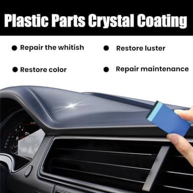 (3PC) Crystal Coating for Car Plastic Parts,2025 New Plastic Parts Crystal Coating,Easy to Use Car Refresher,Long Duration Refurbishing Agent with Sponge - Image 2