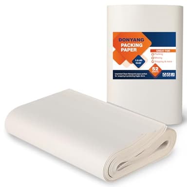 Newsprint Packing Paper for Moving Boxes, 26" x 15" Packing Boxes for Moving, Packaging, Shipping Supplies, 52 Sheets Newspaper Wrapping Material for Moving Essentials, Dishes Glassware Filler 1.5 lbs - Image 1