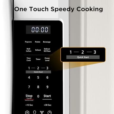 BLACK+DECKER Over the Range Microwave Oven with Vent and One-Touch Auto Cooking, 1.7 cu. ft. OTR Over Stove Microwave, White, 1000 Watts, EM044K6CF-WH - Image 3