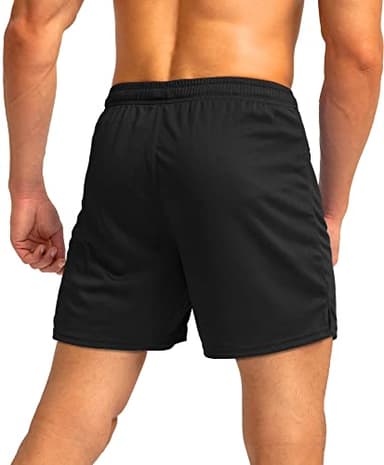 G Gradual Men's Running Shorts with Zipper Pockets Quick Dry Gym Athletic Workout 5" Shorts for Men (Black, Medium) - Image 3
