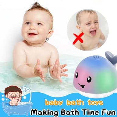 Bath Toys for Kids Ages 1-3 - Christmas Stocking Stuffers for Toddlers - Light Up Whale Sprinkler Bathtub Water Pool Toys for Babies 6-12-18 Months -1 Year Old Girls Boys Gifts First Birthday Gifts - Image 7