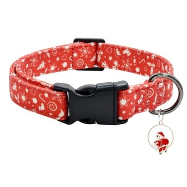 Cute Cotton Dog Collar Flower Patterns, Soft Adjustable Puppy Collars for for Girl Female Small Medium Large Dogs with Flower Charms - Image 1