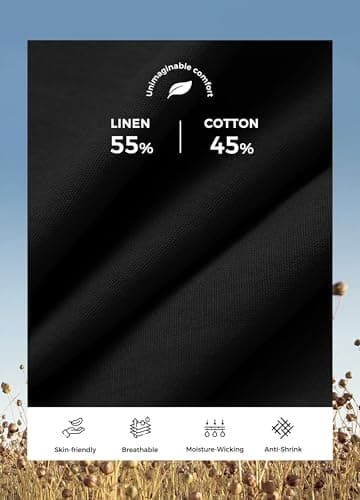 Willit Women's Linen Pants Wide Leg Work Dress Pants Casual Slacks Business Pants with Pockets 33" Black M - Image 4