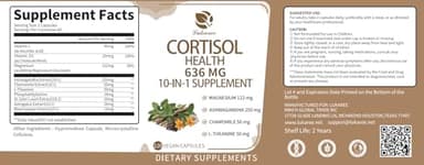 10-in-1 Cortisol Supplements with Magnesium, Ashwagandha, Chamomile, L-Theanine, Phosphatidylserine, St. John's Wort, Astragalus, Vitamin C & D3, for Women Men, 120 Vegan Capsules for 2 Month, Non-GMO - Image 9