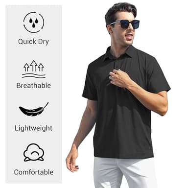 MLYENX 5 Pack Mens Polo Shirts Short Sleeve Quick Dry Moisture Wicking Casual Golf T Shirts for Men - Image 2