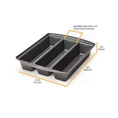 Chicago Metallic Professional Lasagna Trio Pan, Perfect for loaf breads, cakes and more 12.5 by 16 by 3 inches, Silver - Image 5
