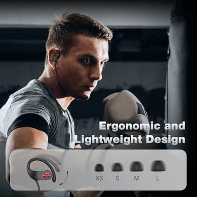 Boean Bluetooth Headphones, IPX7 Waterproof Wireless Headphones 16H Playtime Earphones Wireless Earbuds Stereo Sound Isolation Headsets for Sports, Gym, Workout - Image 6