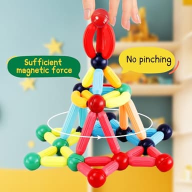 64PCS Magnetic Building Blocks, Montessori Magnet Toys for Kids Toddlers, STEM Learning Toys for Boys and Girls, Creativity Kids Game - Image 6