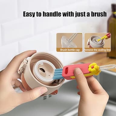 Swicado 3 in 1 Cup Lid Cleaning Brush - 2025 New Multifunctional Tool for Thorough Cleaning of Bottles, Cups, and Tight Spaces - Ideal for Home & Kitchen - Image 4