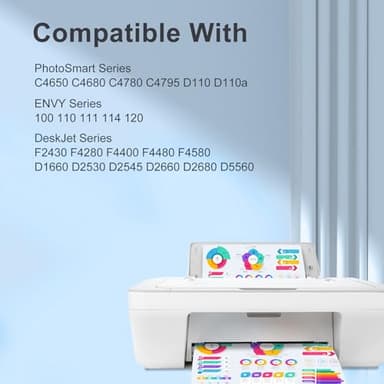 TEINO Remanufactured Ink Cartridge Replacement for HP 60 XL 60XL for PhotoSmart C4780 C4795 C4680 C4650 D110 D110a DeskJet F4480 F4280 F4580 D2530 D2545 Envy 100 Printer (Black, Tri-Color, 2-Pack) - Image 2