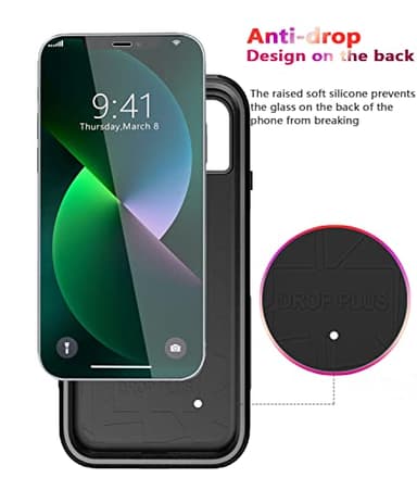 Diverbox for iPhone 13 Case [Shockproof] [Dropproof] [Tempered Glass Screen Protector + Camera Lens Protector],Heavy Duty Protection Phone Case Cover for Apple iPhone 13 (Black) - Image 5