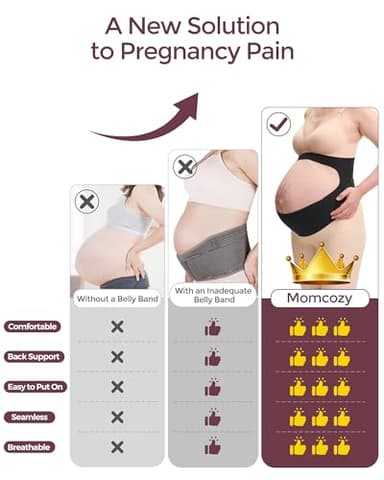 Momcozy Pregnancy Belly Band, CozySupport Ergonest Maternity Belly Band, Invisible Pregnancy Belt for Back, Abdomen, Waist - Image 4