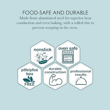 Chicago Metallic Professional Non-Stick Cookie and Jelly-Roll Pan Set with Cooling Rack, 17 by 12.25 Inches - Image 6